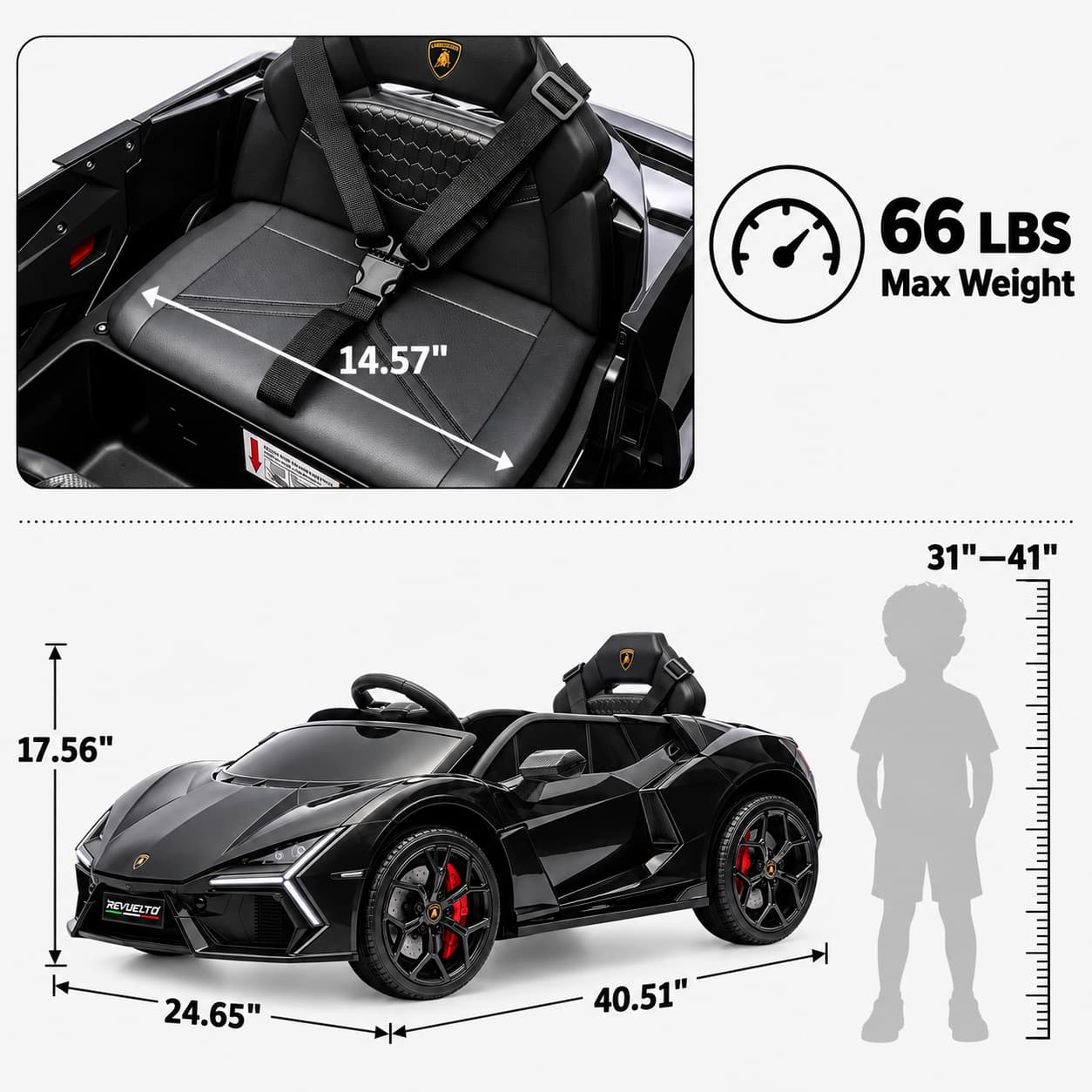 Lamborghini Revuelto Electric Kids Car 12V